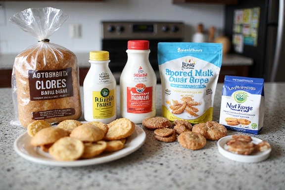 Różnorodne produkty spożywcze bez alergenów