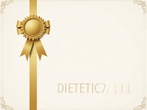 Czysty, minimalistyczny obraz dyplomu lub certyfikatu dietetycznego